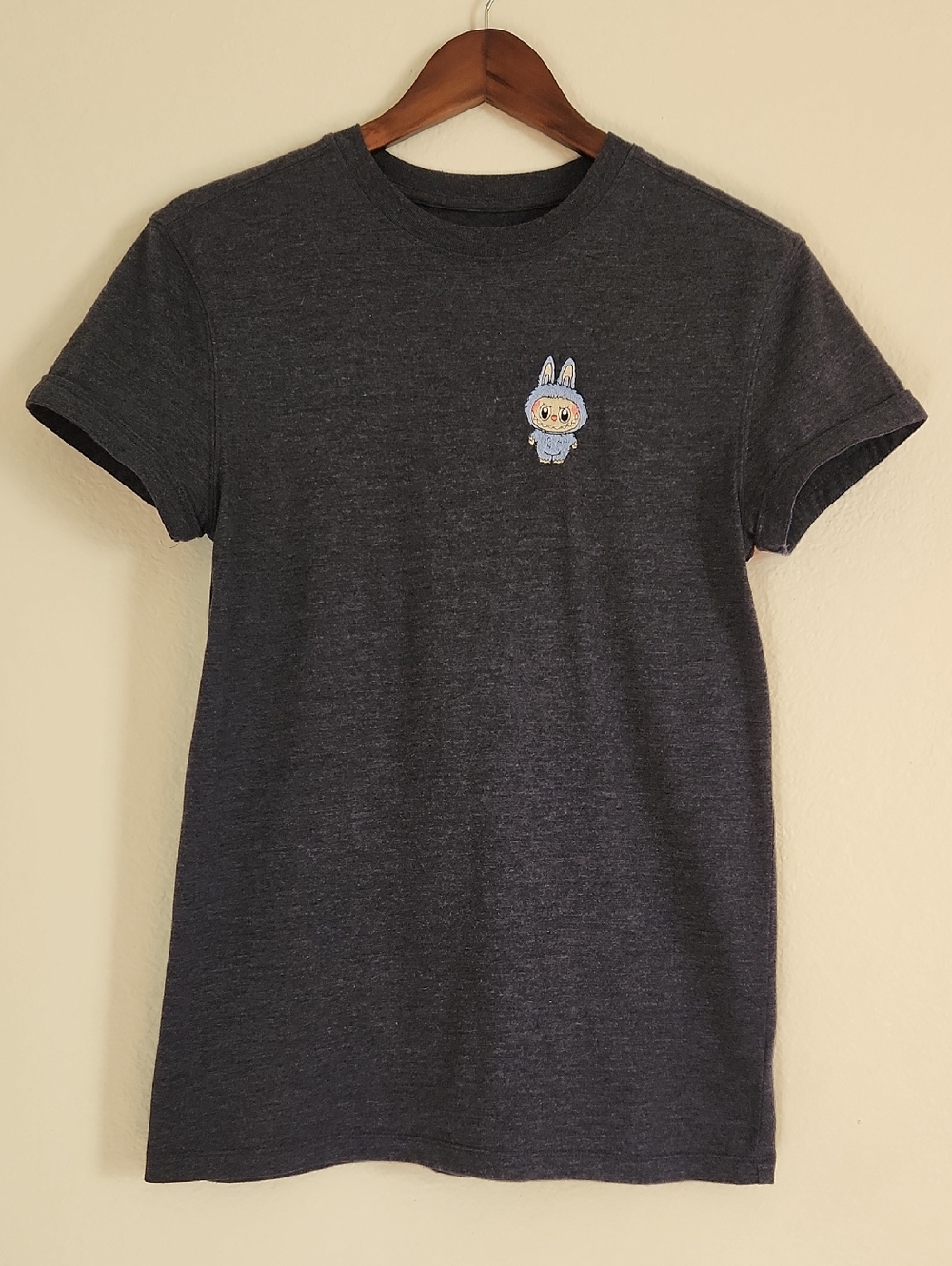 Goodfellow & Co Navy Heather Crew Neck Tee With Embroidery